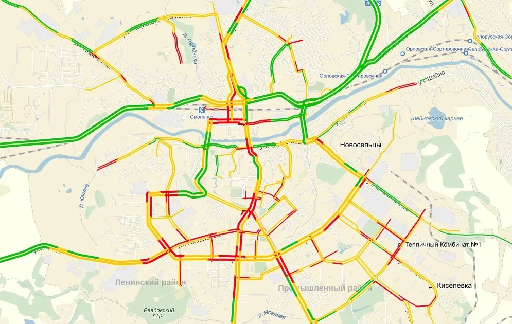 Карта, Смоленск, дороги, трасса, движение, знаки