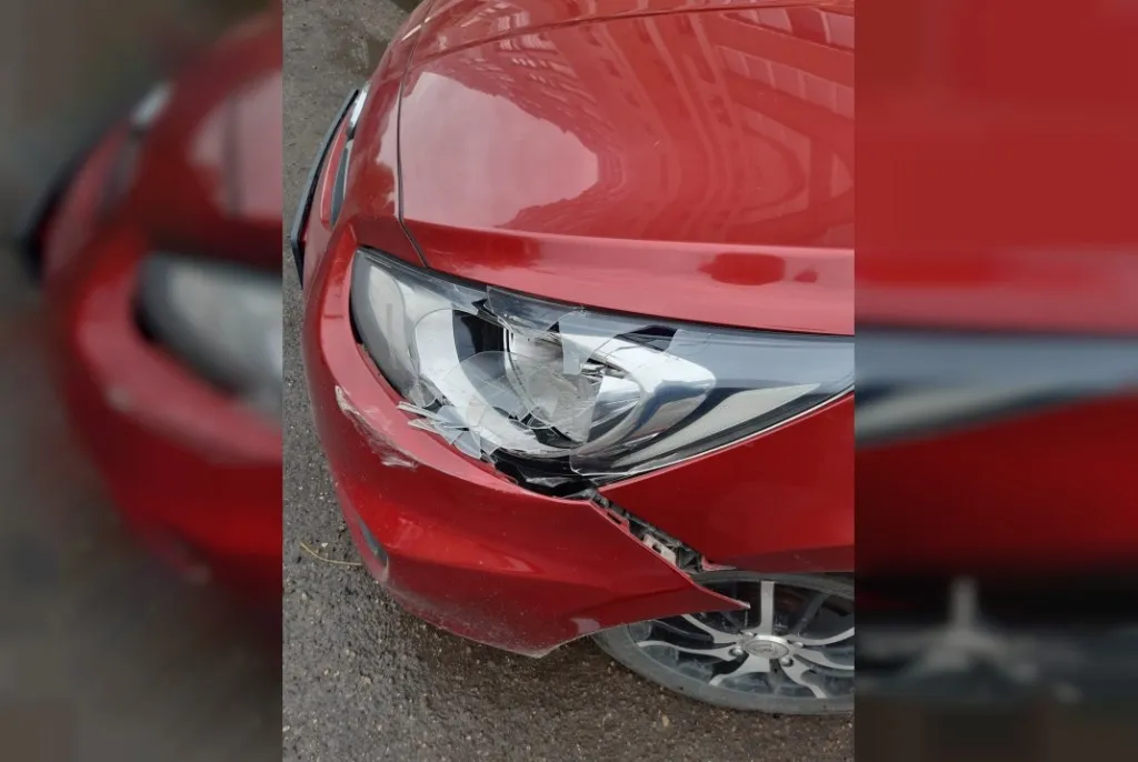 Смоленск, дорога, автомобиль, разбитая фара. бампер, ДТП, авария